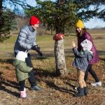 Family playing football