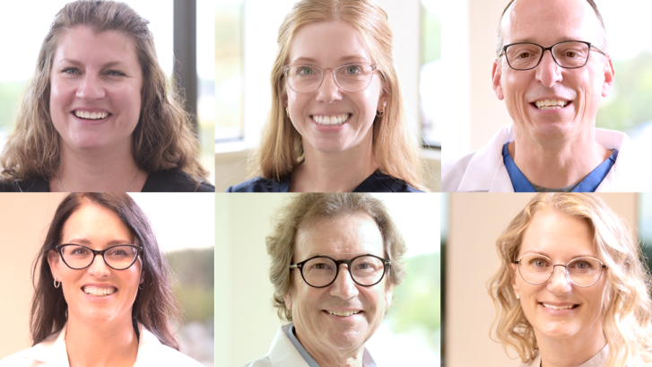 Photographs of 6 Mankato Clinic OB-GYN providers arranged in a grid.